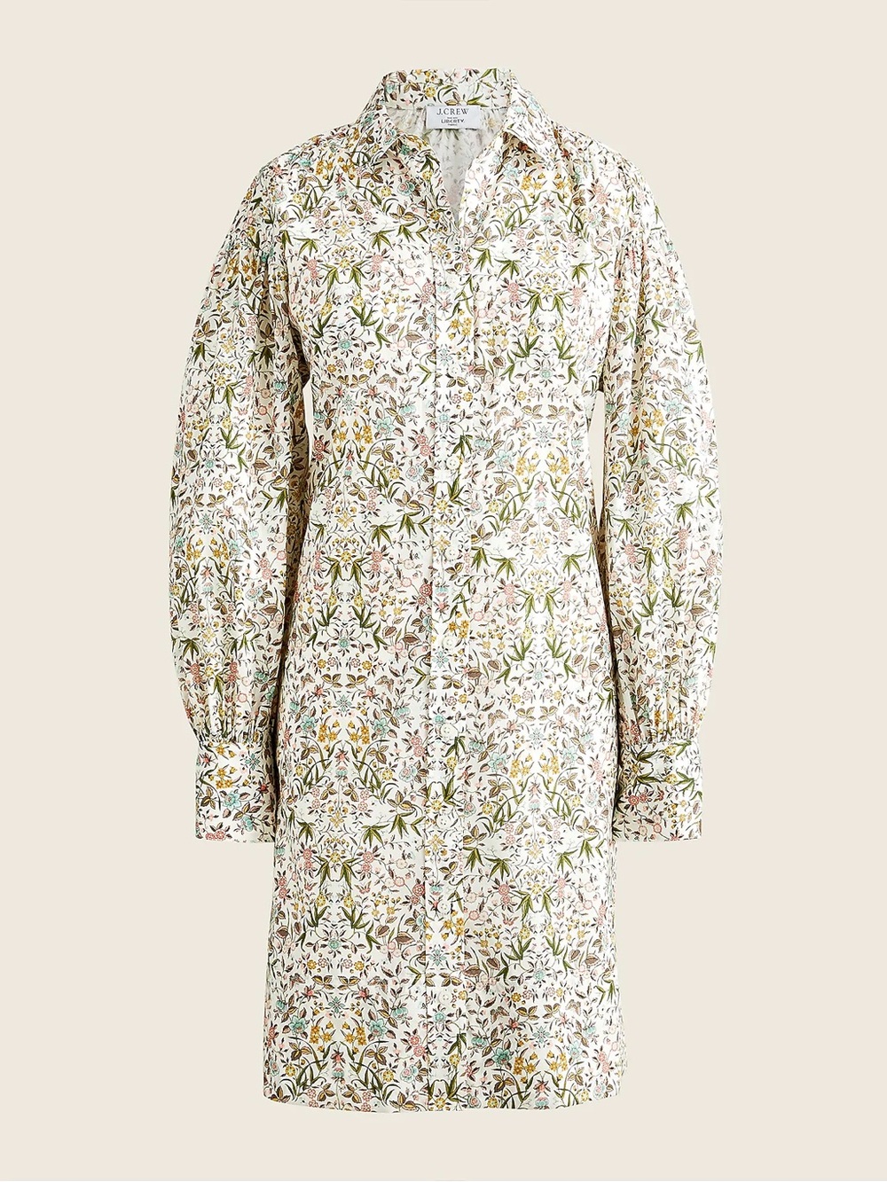 J.Crew Puff-sleeve mini shirt-dress in Liberty Tapestry floral